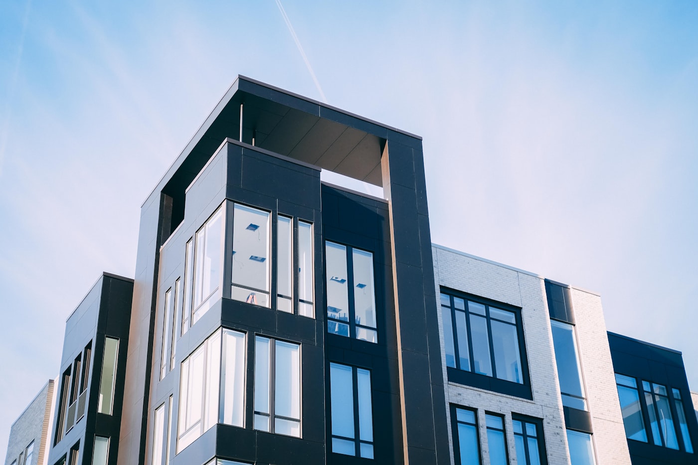 Architectural facade of a modern residential building
